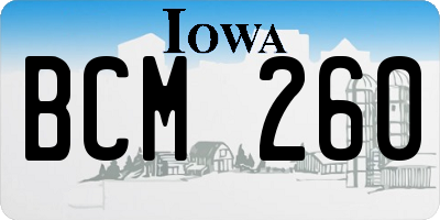 IA license plate BCM260