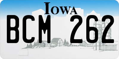 IA license plate BCM262
