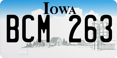 IA license plate BCM263