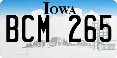 IA license plate BCM265
