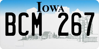 IA license plate BCM267