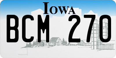 IA license plate BCM270