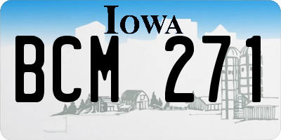 IA license plate BCM271