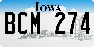 IA license plate BCM274