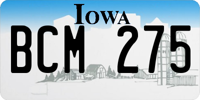 IA license plate BCM275