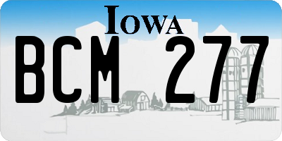 IA license plate BCM277
