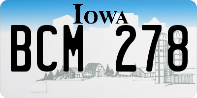 IA license plate BCM278