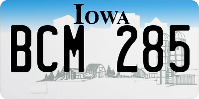 IA license plate BCM285