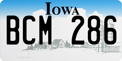 IA license plate BCM286