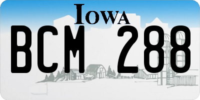 IA license plate BCM288