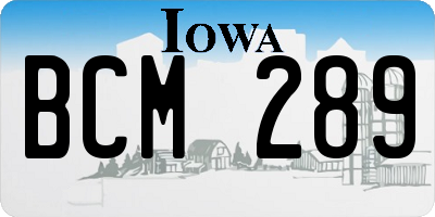 IA license plate BCM289