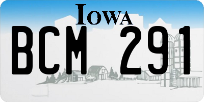 IA license plate BCM291