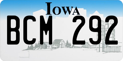IA license plate BCM292