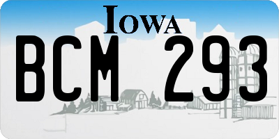 IA license plate BCM293