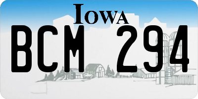 IA license plate BCM294
