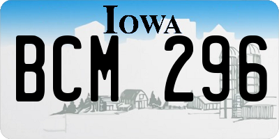 IA license plate BCM296