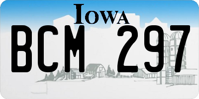 IA license plate BCM297