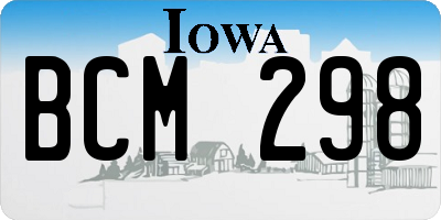 IA license plate BCM298