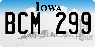 IA license plate BCM299
