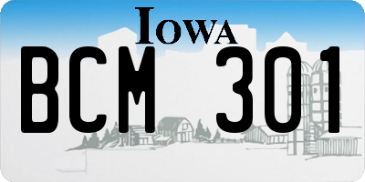 IA license plate BCM301