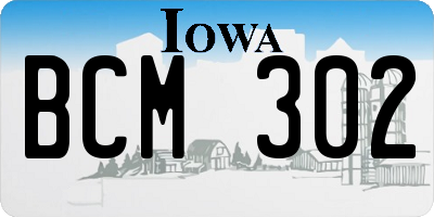 IA license plate BCM302