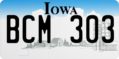 IA license plate BCM303