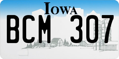 IA license plate BCM307