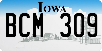 IA license plate BCM309