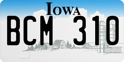 IA license plate BCM310