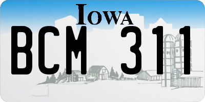 IA license plate BCM311
