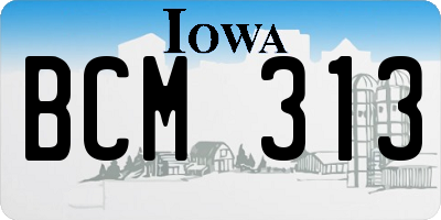 IA license plate BCM313