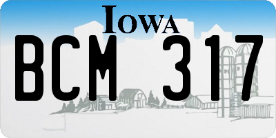 IA license plate BCM317