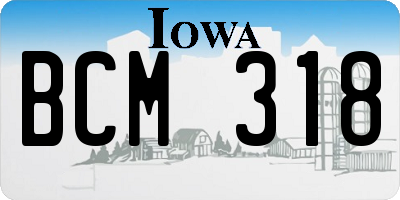 IA license plate BCM318