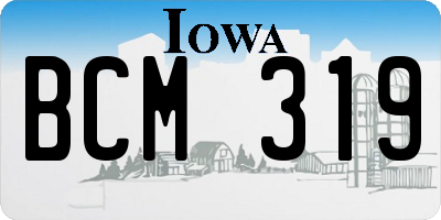 IA license plate BCM319
