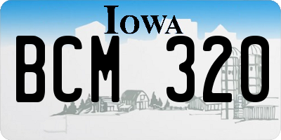 IA license plate BCM320