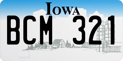 IA license plate BCM321