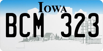IA license plate BCM323