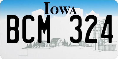 IA license plate BCM324