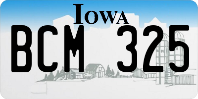 IA license plate BCM325