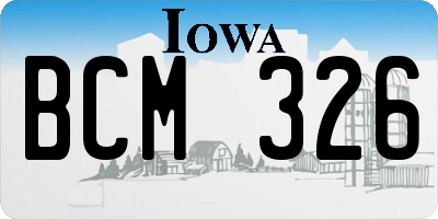 IA license plate BCM326
