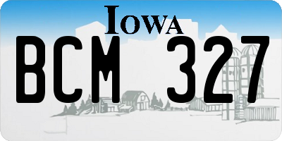 IA license plate BCM327