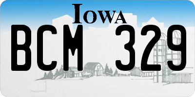 IA license plate BCM329
