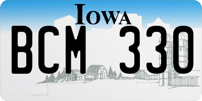 IA license plate BCM330