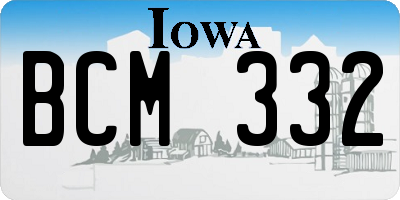 IA license plate BCM332