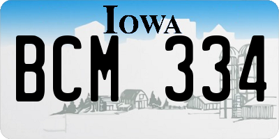 IA license plate BCM334