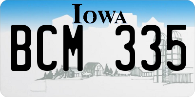 IA license plate BCM335