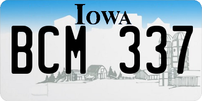 IA license plate BCM337