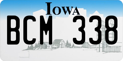 IA license plate BCM338
