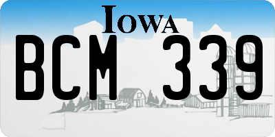 IA license plate BCM339