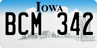 IA license plate BCM342